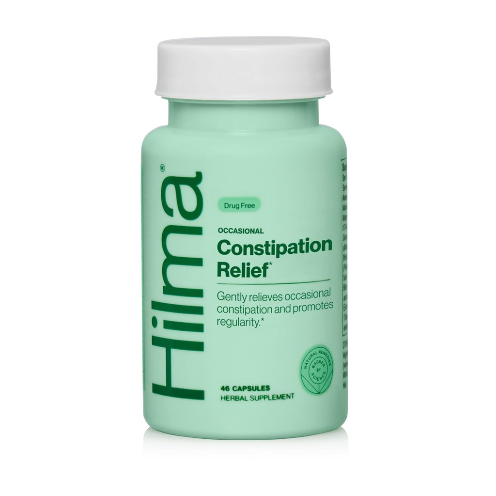 Hilma Gentle tarm, Lejlighedsvis Obstipation Relief med Magnesium Citrate, Naturlig og Gentle Laxatives for Constipw / Magnesium Citrate, Ingefær, Anise og Bitter Orange, 46 Vegansk Kapsler
