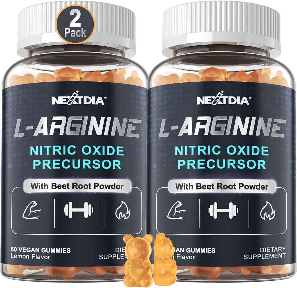 Sugar Free L Arginine Nitric Oxide Gummies 1300mg for Men & Women with L Citrulline, Beet Root, B3 | L Arginine L Citrulline Supplements | Vegan, 120 Counts