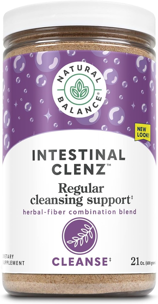 Naturlig balance Intestinal Clenz Psyllium Herbal Cleansing Powder Sund fordøjelse, Detox & Regularity Supplement nr. Gluten 21oz, 120 Serv.