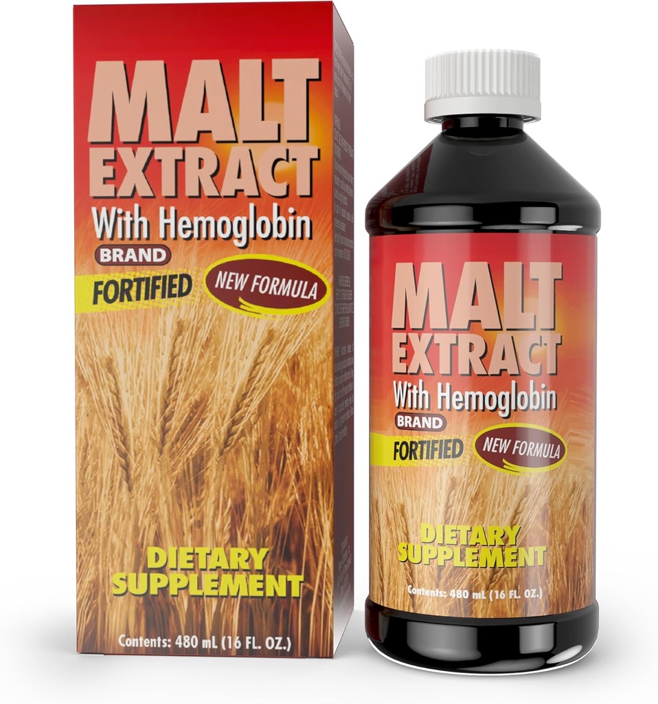Malt og hæmoglobin ekstrakt - Nutritional Supplement for Energy & Vitality (16 Fl Oz / pakke med 1)