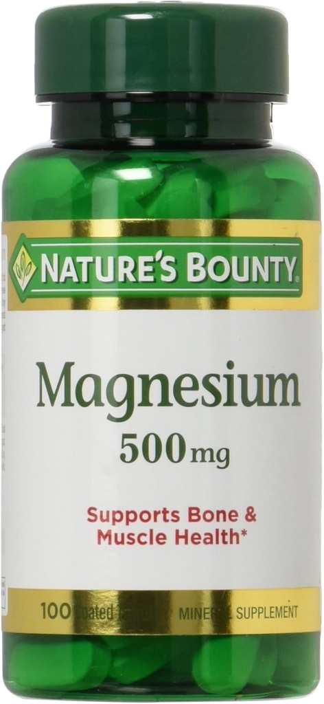 Nature 's Bounty Magnesium 500mg, 100 Greve, pakke med 2