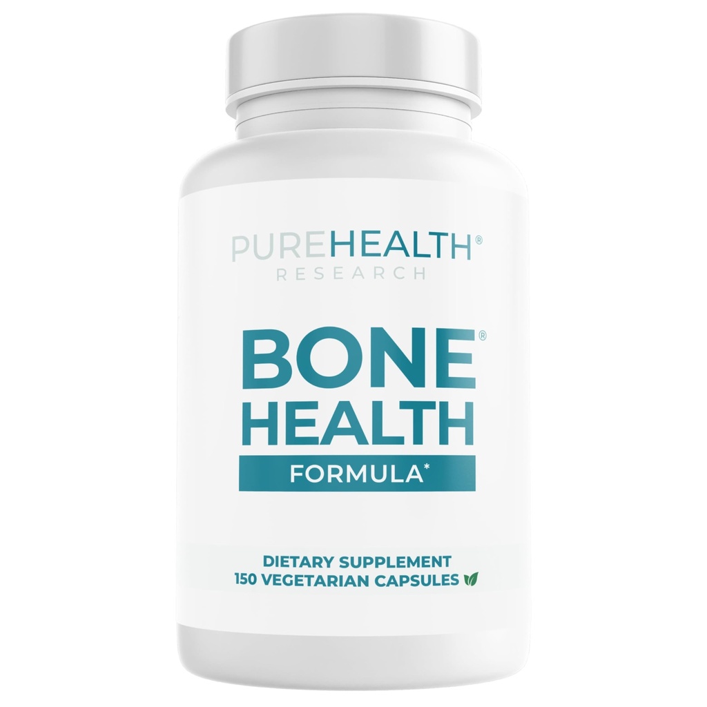 PURESUNDHEDSFORSKNING Knoglesundhedsformel Calcium & Magnesium Supplement - med jern, zink, kobber, D-vitamin, C, K2 & mere - Knogle- og joints Vitamin til kvinder og mænd, 150 kapsler