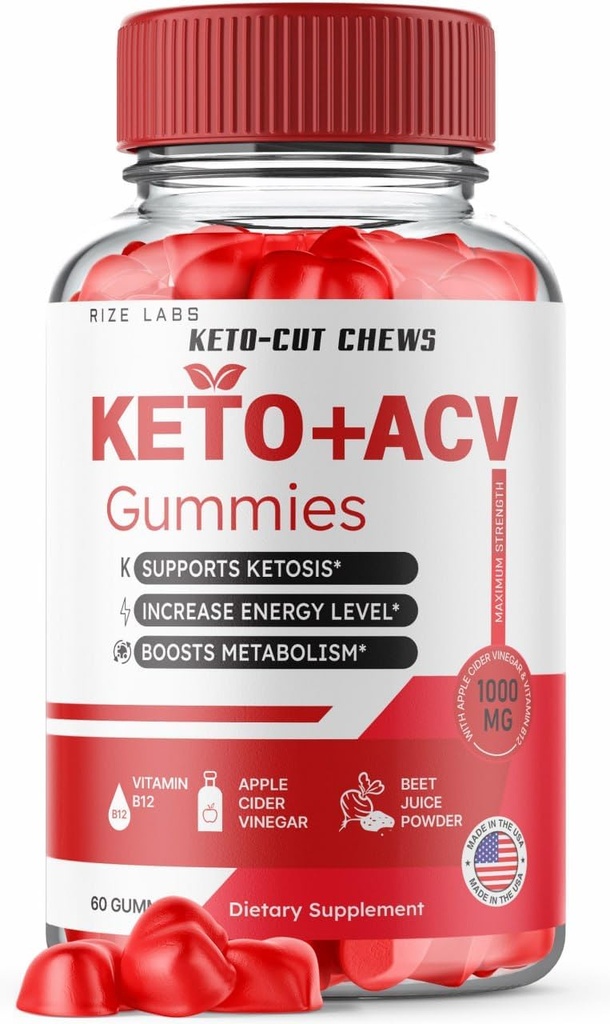 Keto- Cut Chews ACV Gummies - Keto- Cut Chews Premium Keto ACV for avancerede vægttab, Keto + ACV Gummy, Keto Cut Chews Maksimum Strength Supplement, KetoCut Chews Gumies Anmeldelser (60 Gummies)