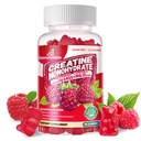 Creatin monohydrat Gummies Complex 6400mg for mænd og kvinder -Advanced Formel W / L- Taurine + vitamin B12, Sukker Free Chewable Supplement, 90 Hindbær Gummies