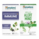 Himalaya Ashwagandha + immun med C-vitamin til aktiv immunstøtte & Hello Alert Mind for Energy, Focus & Opmærksomhed, 60 kapsler hver - Bundle