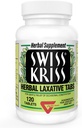 Swiss Kriss Herbal Laxative Tablets, Gentle & Natural Laxatives for Constipation Relief for Voksne & Børn Over Alder 6, Arbejder i 6- 12 Timer, Senna Laxative, 120 Tablets Total