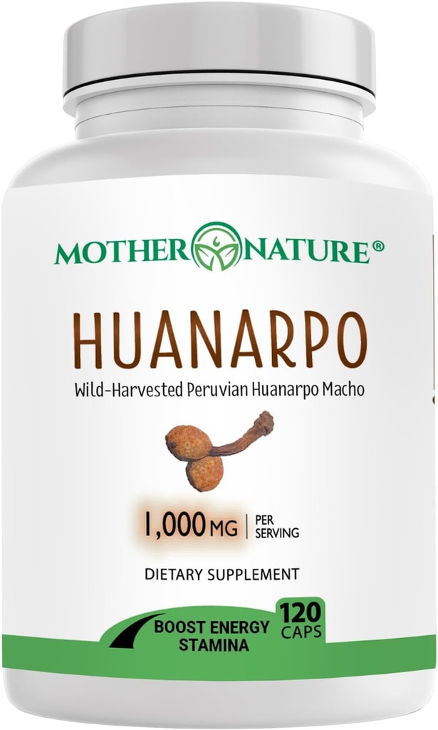 Huanarpo Macho kapsler 1000mg - 120 Veganske kapsler - Natural Energy, Stamina & Vitality supplement - Understøtter mandlige ydeevne, cirkulation & Hormone Wellness - Non- GMO, Gluten- Free, Vegan