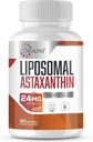 Liposomal Astaxanthin Supplement 24 MG, Maximum Absorption, Antioxidant Stronger Than VIT C, Non-GMO & Gluten Free - 60 Softgels(2 Months Supply)