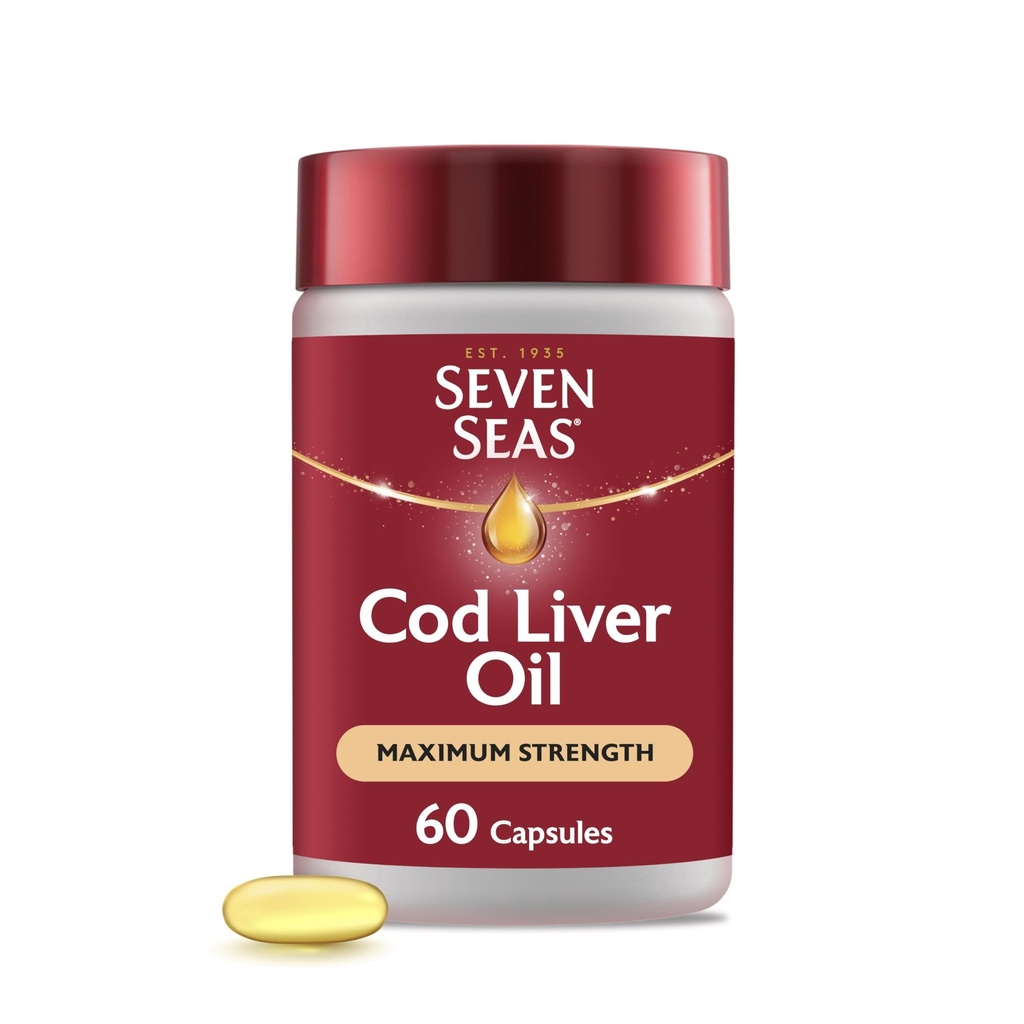 Syv Seas Cod Lever Oil Extra høj styrke 60 kapsler