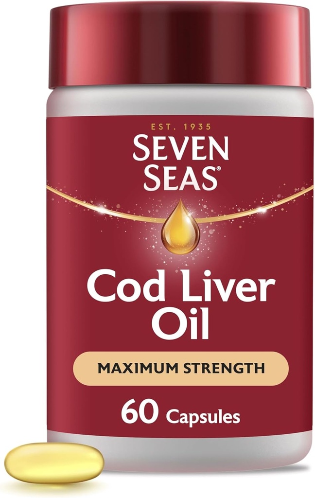 Syv Seas Cod Lever Oil Extra høj styrke 60 kapsler