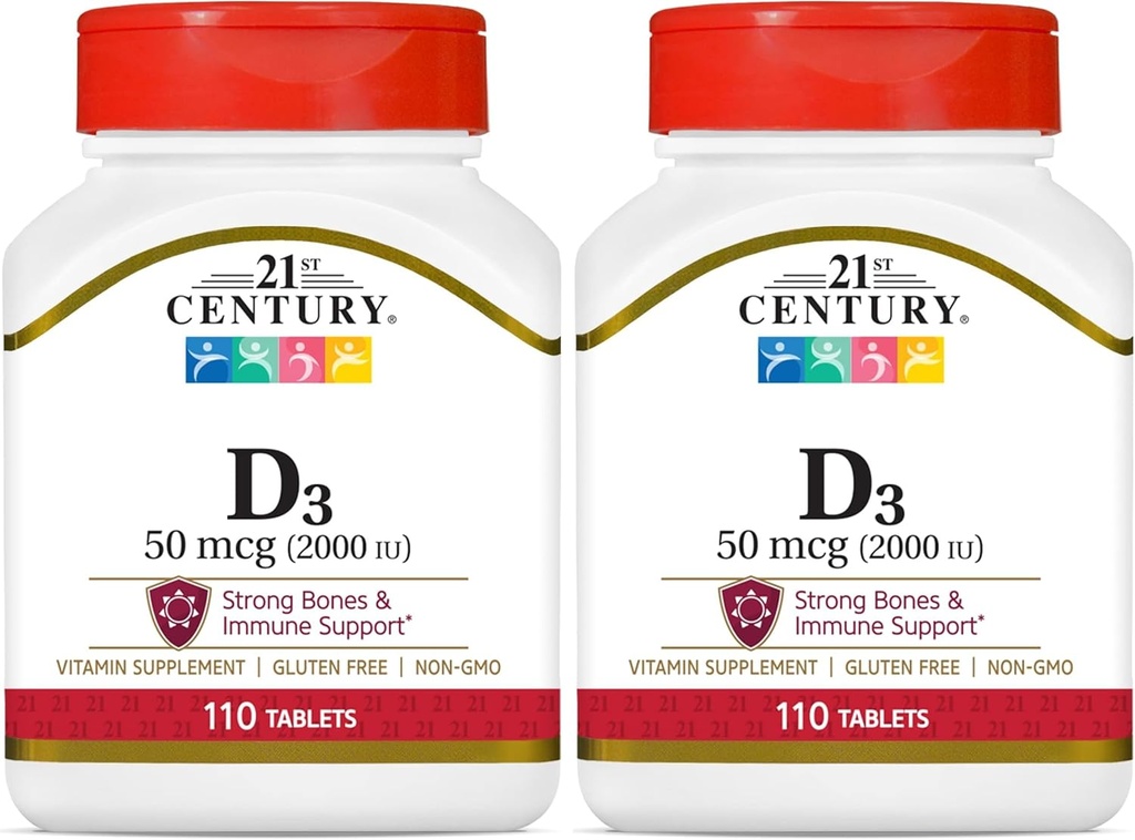 2st Century D3 2000 IE Tablets, 110 Count (Pakning med 2)