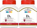 2st Century D3 2000 IE Tablets, 110 Count (Pakning med 2)