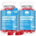 Ashwagandha Gummies 2000mg for kvinder Mænd - Sugar Free, Vegan - Organic Ashwagandha Root Extract Kosttilskud Gummy & Vitamin D3, B12 og Gurkemeje, Promote Relaxation, Blandet Berry Flavor, 120 Greve