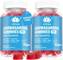 Ashwagandha Gummies 2000mg for kvinder Mænd - Sugar Free, Vegan - Organic Ashwagandha Root Extract Kosttilskud Gummy & Vitamin D3, B12 og Gurkemeje, Promote Relaxation, Blandet Berry Flavor, 120 Greve