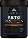Ancient Nutrition Keto Protein Powder, Ketoprotein med Fedtstoffer fra Bone Broth og MCT Oil, Chokolade, 18g Protein 10g Fedt Per Servering, Gluten Free, Low Carb, Paleo Friendly, 17 Servering