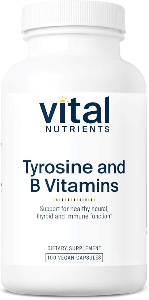 Vital Nutrients Tyrosin and B Vitamin MR 124; Thyroid, immun og nerve Support Formel 124; Adrenal Support Complex