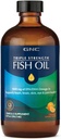 GNC Triple Strength Fish Oil Liquid Supplement, Wild Deep Ocean Caugt. med 1000mg EPA DHA Omega 3s, for, Heart, Brain, Hud, Øje, fælles sundhed, Natural Orange Flavor, 8 Fl Oz, 47 Serveringer