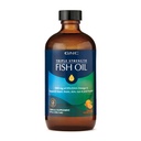 GNC Triple Strength Fish Oil Liquid Supplement, Wild Deep Ocean Caugt. med 1000mg EPA DHA Omega 3s, for, Heart, Brain, Hud, Øje, fælles sundhed, Natural Orange Flavor, 8 Fl Oz, 47 Serveringer