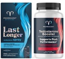 Promescent Delay Spray til ham (2,6 ml) + Testosteron Booster til mænd tillæg med Tongkat Ali (LongJack), KSM- 66 Ashwagandha, Horny Goat Weed