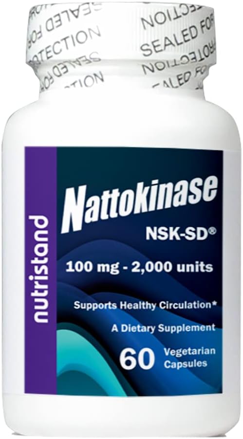 Natokinase 2.000 Enheder 60 Caps. Kardiovaskulær superfood i Japan - Made in USA med japanske NSK- SD Natokinase. Den oprindelige og mest studerede Nattokinase Brand. (1 flaske med 60 kapsler)