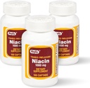 Rugby Time- Release Niacin 1000mg Kosttilskud til voksne for energi, cirkulering og stofskifte Support, 100 Captabs (pakning med 3)