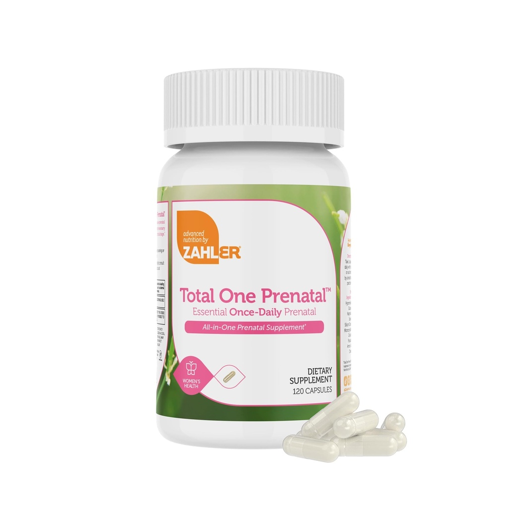 Zahler - I alt én prenatale vitaminer til kvinder (120 Greve) Daglige Multi Vitamin Prenatals med folinsyre, jern, zink & 19 Andre essentielle vitaminer & mineraler - Kosher Pre Natal Multivitamin kapsler