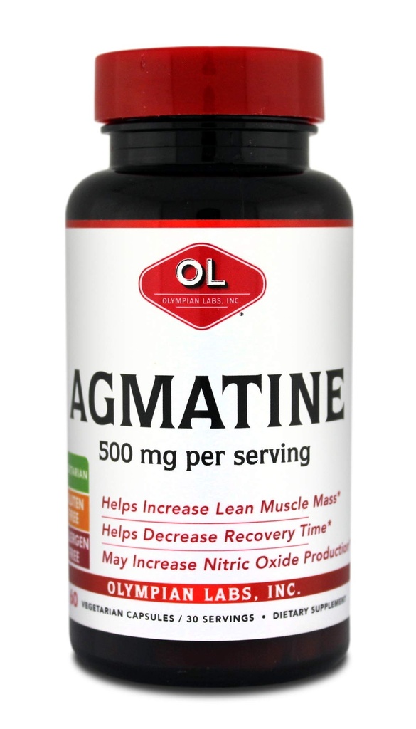 Olympian Labs Agmatine 500 mg per servering, 60 vegetariske kapsler