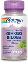 SOLARAY Ginkgo Biloba Extract med Gotu Kola - Ginko Biloba Kapsler til Brain Health Support - Vegan, Lab Verified, 60-dages garanti - 60 Servere, 60 VegCaps (30 VegCaps)