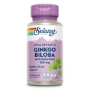 SOLARAY Ginkgo Biloba Extract med Gotu Kola - Ginko Biloba Kapsler til Brain Health Support - Vegan, Lab Verified, 60-dages garanti - 60 Servere, 60 VegCaps (30 VegCaps)
