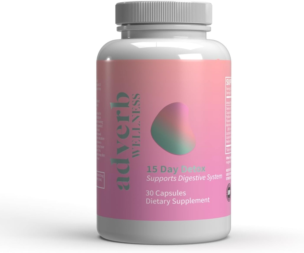 15- Day Gut Cleanse Mea124; Gut, Colon & Digative Health Support Measures 124; Natural Detox med Psyllium Husk, Cascara Sagrada & Gut Gendannelse Probiotika Measures 124; 60 Kapsler