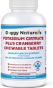 Kalium Citrate Plus Cranberry Supplement til hunde (100 tabletter) - Urinære Tract Support-Hjælper Deter Dannelse af Calcium Oxalate Stones - Deters Bregen & Nyre Stones (Lavet i USA)