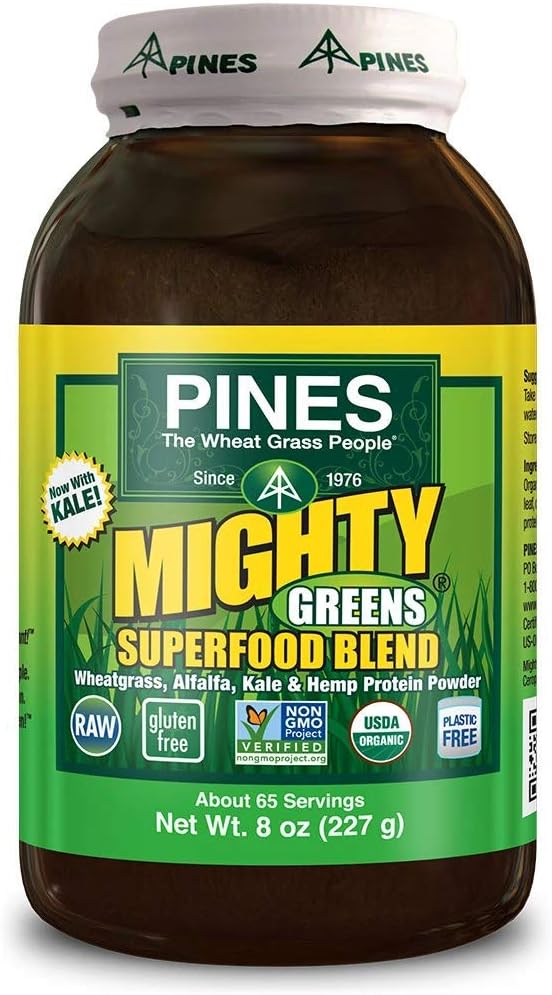 Pines Organic Mighty Green Superfood Blend, 8 Ounce