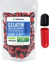 XPRS Nutra Størrelse 3 Tomme kapsler - 500 Tomme Gelatine kapsler - Piller gør det - Pure Bovin Pill Gel Caps Fyldelig Do- It- Yourself vitaminer og kosttilskud (sort / rød)
