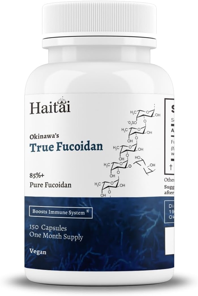 Okinawa 's True Fucoidan - 85% + Pure Fucoidan, Blue Zone Product, Extract from Mozuku Seaweed (Okinawa, Japan) - Non- GMO, Gluten Free, Vegansk Friendly - 30 dages forsyning