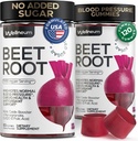 Cherry Flavored Beet Root Chews Forbedret - Gummies (60) for nitrogenoxid Boost - Superfood supplement med nitrater - vedligeholder sunde blodtryksniveauer