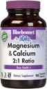 Bluebonnet Nutrition Magnesium & Calcium 2: 1 Ratio, Knoglehelbred *, Non- GMO, Vegan, Kosher Certified, Gluten- Free, Soy- Free, Dairy- Free, 90 Vegetabilske kapsler, 30 Servere