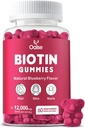 Biotin Gummies, Biotin supplement med chlorophyll, Black Seed Oil, Multivitaminer og zink støtte hår hud og negle sundhed for kvinder og mænd [60 Greve (pakke med 1)]