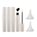 lasenersm 4 stykker 5ml aluminium Tom Eyeliner Tubes Genopladelig Eyelash Vækstvæske Flaske Plastic Eyeliner Vials Tube med Brush Eyelash Growth Oil Mascara Tube med 2 Mini tragte, Matte- Silver