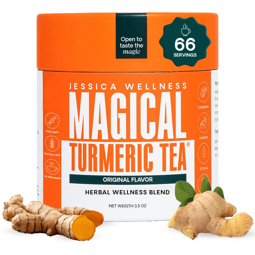 Jessica WELLENess Magisk gurkemeje med Ingefær, Sort Pepper og Stevia Buddy 124; Gurkemeje Powder Organic Blend Buddy 124; 3,5 oz (Original Flavor)