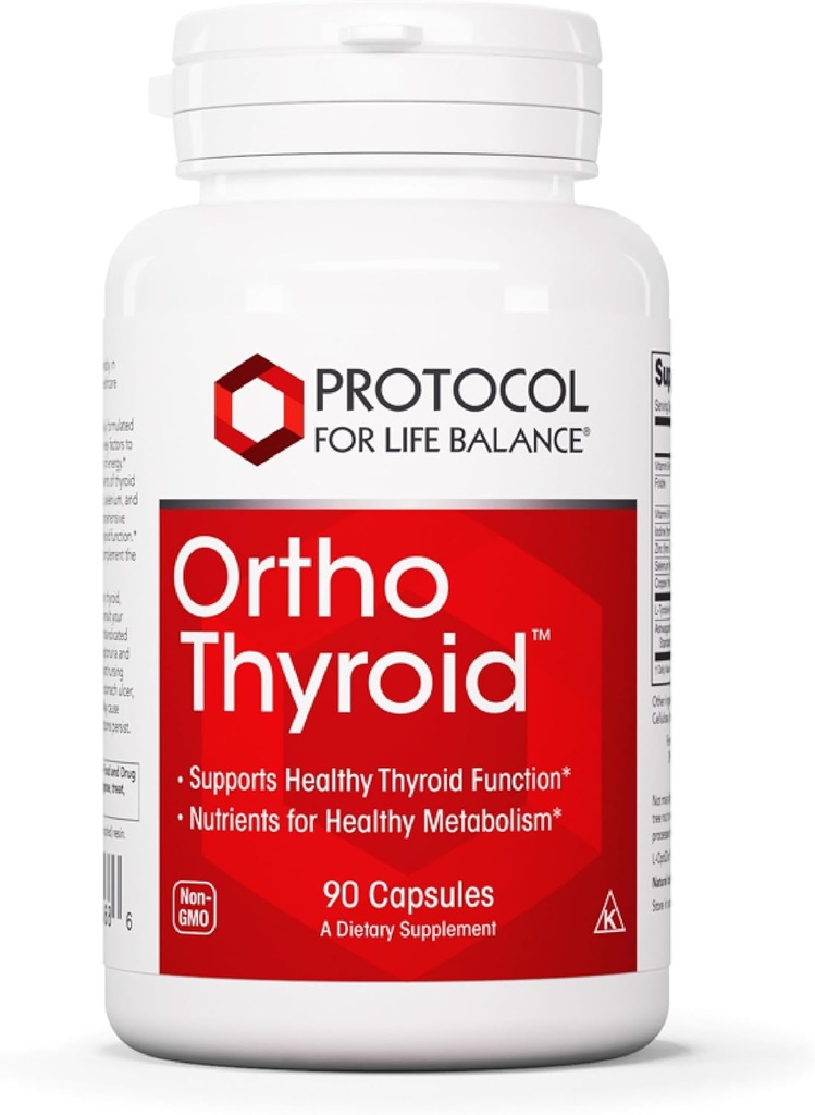 Protocol Ortho Thyroid - Understøtter sund thyroid funktion * - med Ashwagandha, Zink & Selenium - Non- GMO & Kosher - 90 Veg kapsler