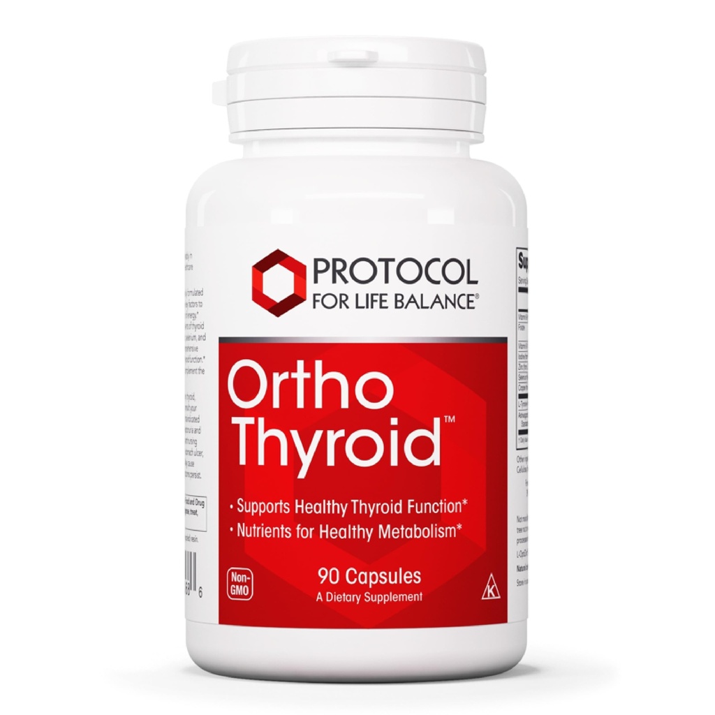 Protocol Ortho Thyroid - Understøtter sund thyroid funktion * - med Ashwagandha, Zink & Selenium - Non- GMO & Kosher - 90 Veg kapsler