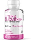 Naturens Fusions Nutri Lutein 20mg Eye Vitamin Complex - Triple Carotenoid Formel - Lutein og Zeaxanthin - Indeholder zink, Vitamin A, C, D3, E, Folate - 60 kapsler - Eye Health Kosttilskud