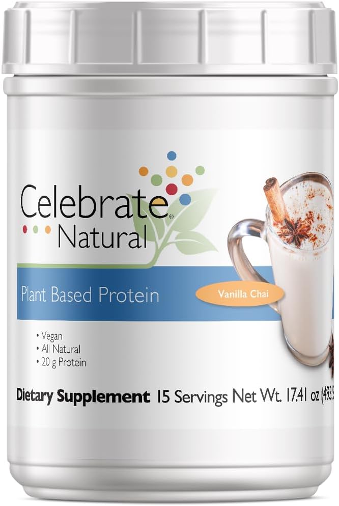Fejre Vitamin Vegan Protein Powder - All Natural Plant Based Protein Shake Mix - 20g Pea Protein & 3g Fiber, for Post- Bariatric Kirurgi - Vanilla Chai (15 Servere)