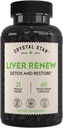 Crystal Star Lever Renew, 60 kapsler, urte lever rense supplement, der understøtter normal leverfunktion & fremmer toksin frigivelse - mælk tidsel, ikke-GMO