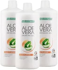 LR Livstakt Aloe Vera Drikkende Gel Peach Flavour Health Care Kvinder Mænd drikker hver dag naturlige behandling sæt på 3-1000 ml. / 33.3 fl.oz