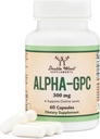 Alpha GPC Cholin Brain Supplement for Acetylcholin (60 greve, 600mg Servering) Advanced Memory Formel, Focus og Brain Support, Focus Supplement (fremstillet i USA) af Double Wood
