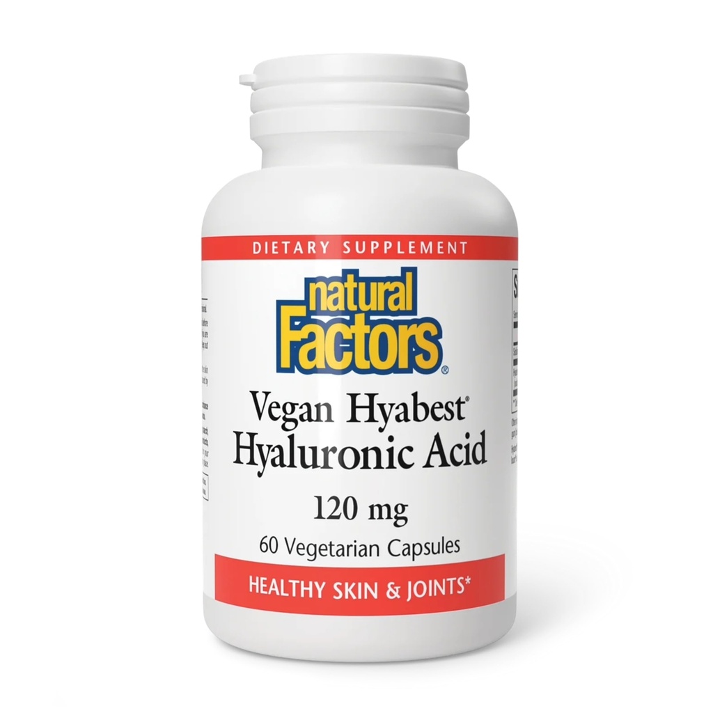 Naturlige faktorer - Hyabest Hyaluronsyre, understøtter sunde joints & hud, 60 vegetariske kapsler