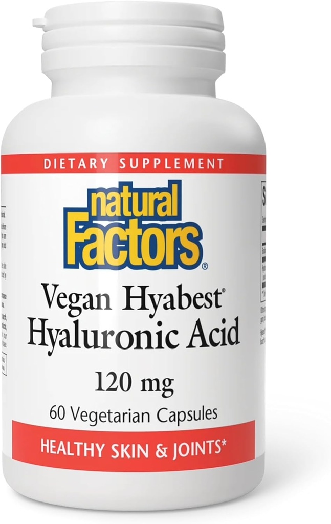Naturlige faktorer - Hyabest Hyaluronsyre, understøtter sunde joints & hud, 60 vegetariske kapsler