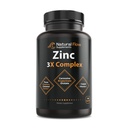 Zink supplement Complex med kobber og C-vitamin - Natural Flow 3X Zink Carnosine, Bisglycinate Chelat, og Oroter, Chelated Kobber, Nem på Mave, Hud og immunforsvar, 120 kapsler