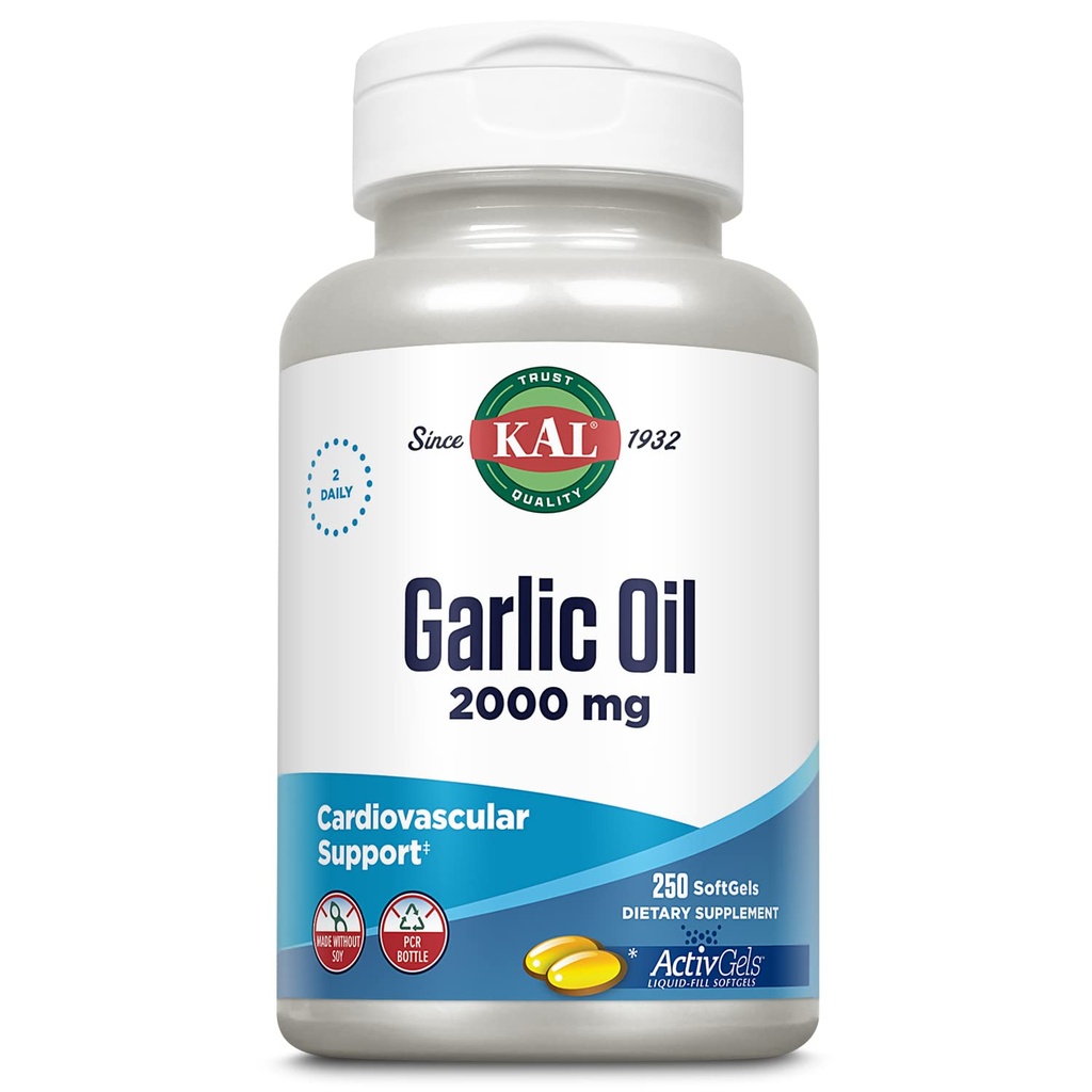 KAL Hvidløgsolie 2000 Softgels, 250 Greve